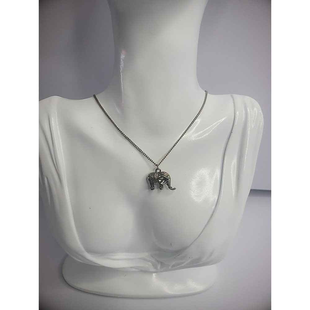 Vintage Gold Tone Chain Gold Tone Elephant Charm Jewelry Costume